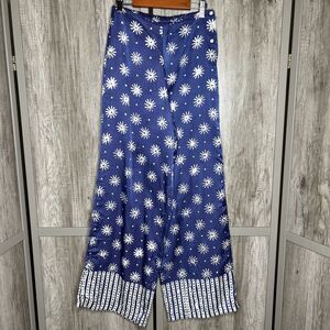 Cloe Cassandro Palazzo Wide Leg Pants Satin Silk Cotton Designer Size S
